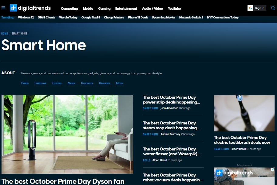 DigitalTrends Smart Home page