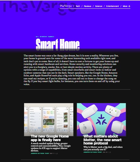 The Verge Smart Home page