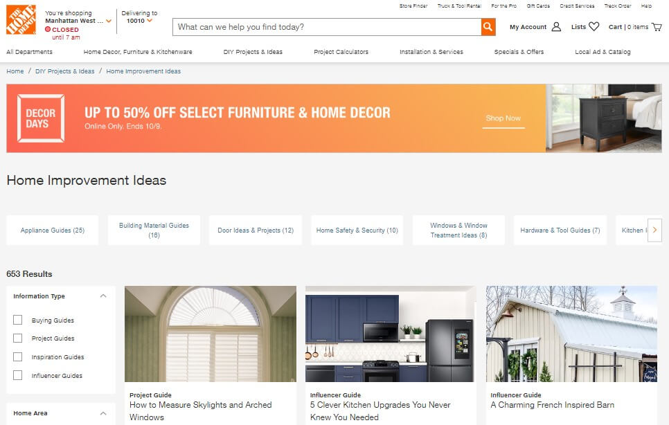home depot home improvement blog page